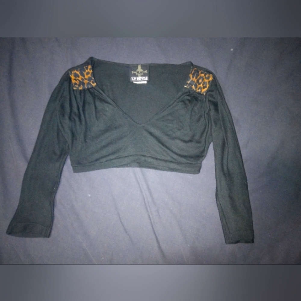 Lip Service RARE leopard collar crop top